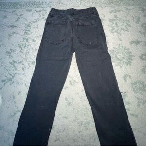 Black ripped straight jeans